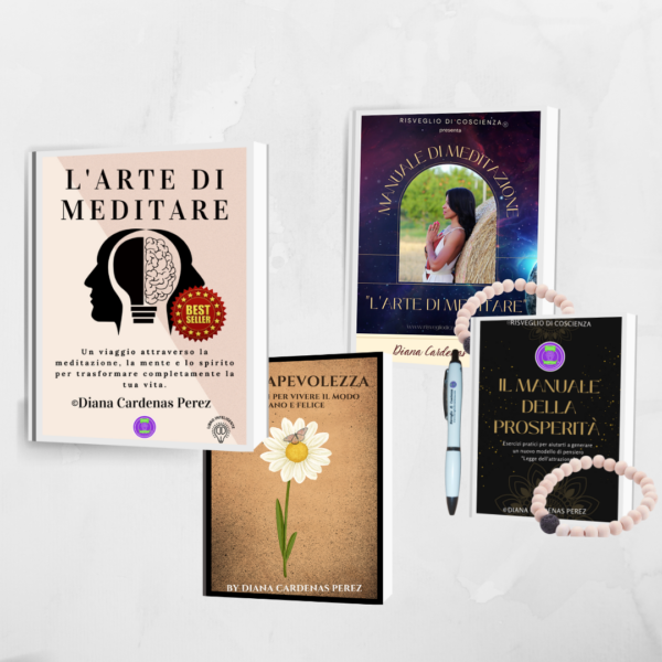 Pack di libri 2+2 L'arte di Meditare Consapevolezza Manuale di Meditazione Manuale della prosperità